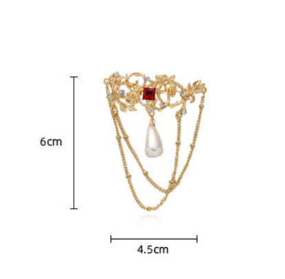 Tassel Water Drop Pearl Pin