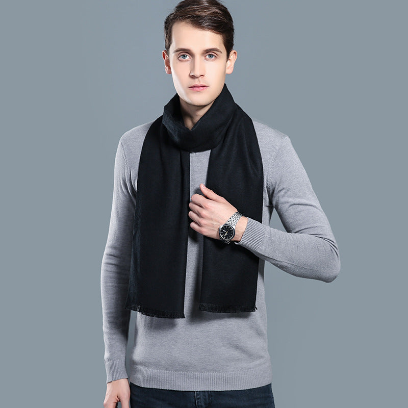 Simple Plaid Artificial Cashmere Warm Scarf