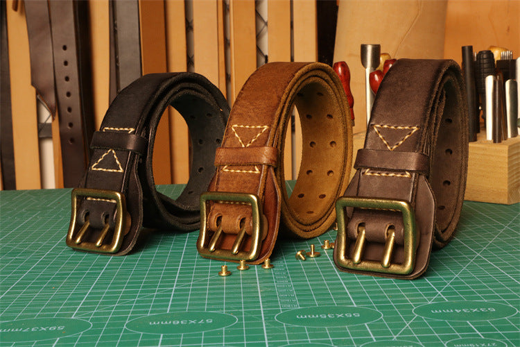 Cowhide Handmade Anti-allergy Men's Leather Belt