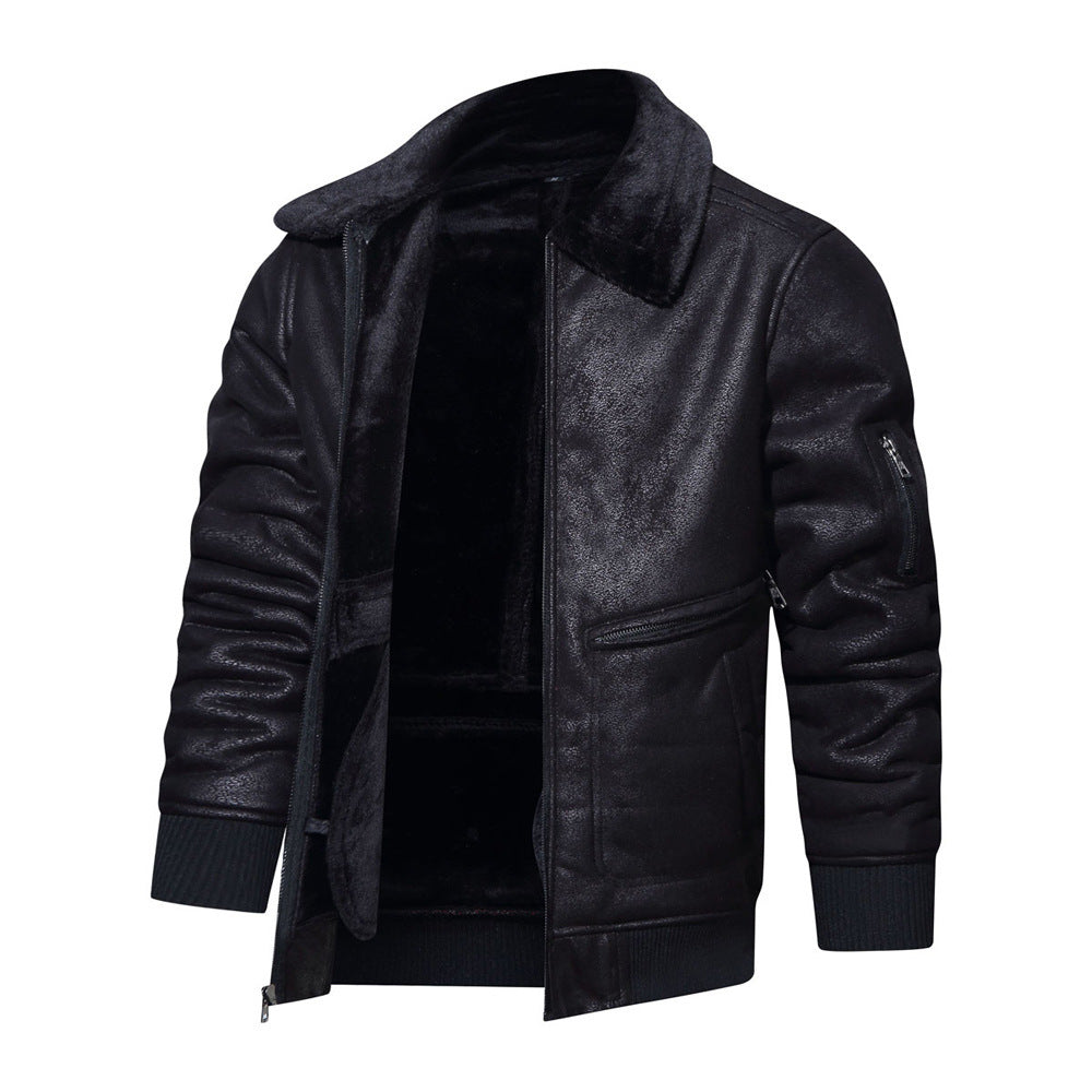 Autumn And Winter New Leather And Fur Men's Jacket