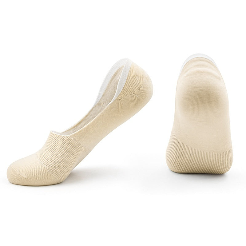 5 Pairs Invisible Boat Socks Women Summer Pure Cotton
