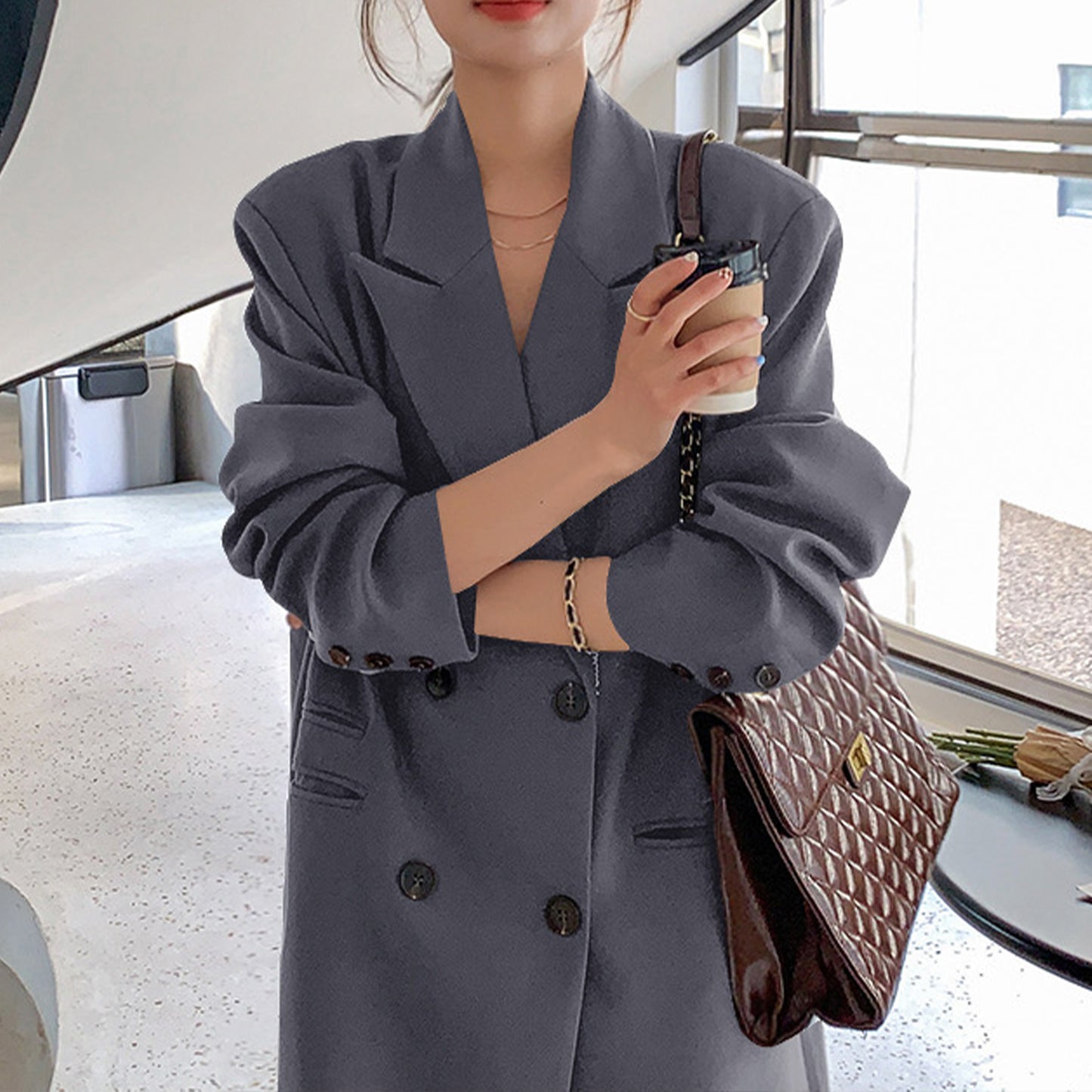 Women's Long Trench Coat, British Style Classic Spring Jacket