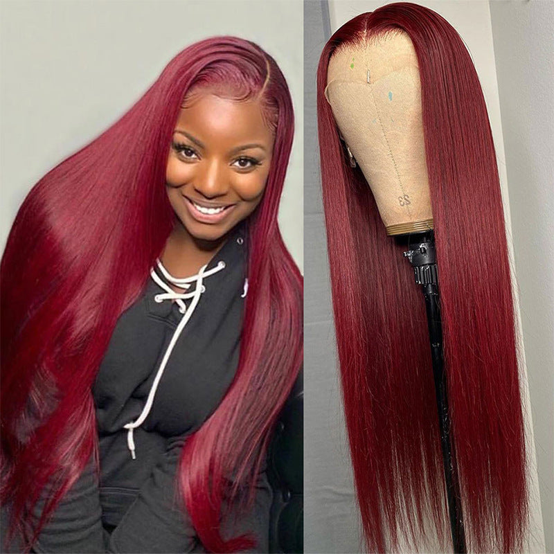 Long Straight Front Lace Wig Smooth Hair