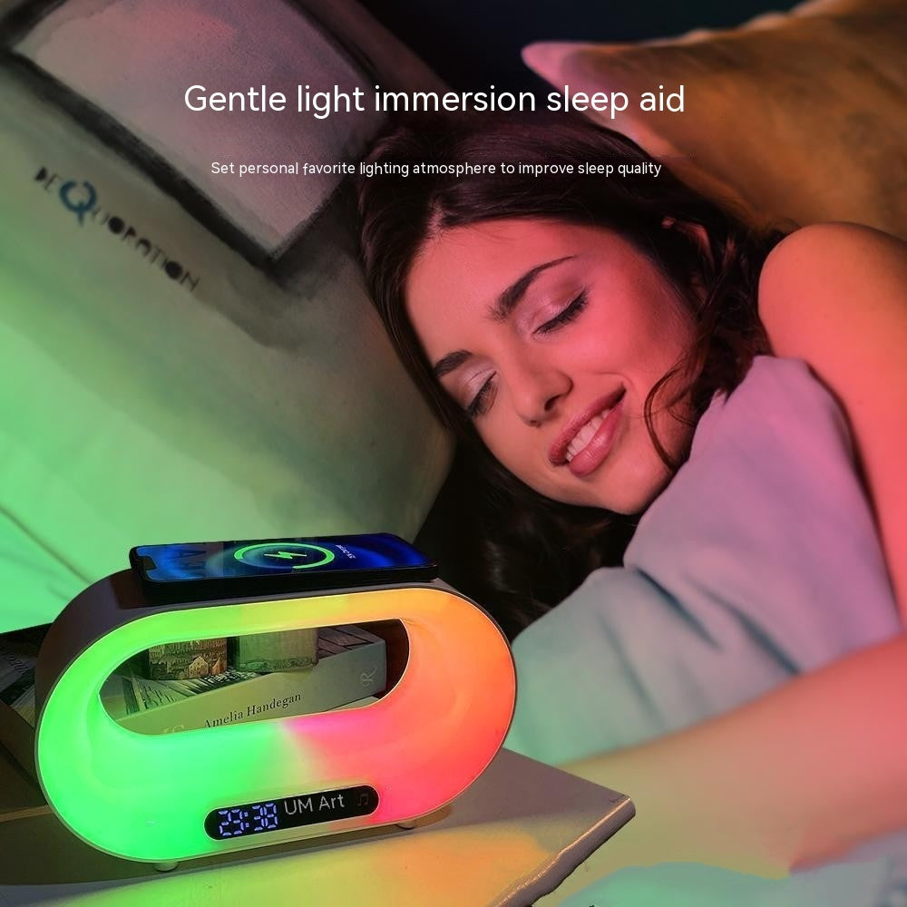 3-in-1 LED Desk Lamp RGB Wireless Charger Alarm Clock