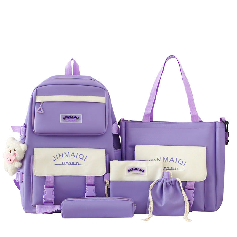 Women's Five-Piece School Backpack Set