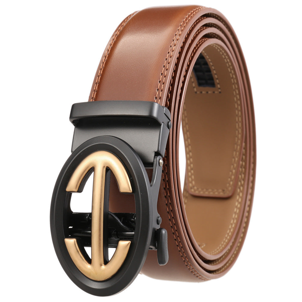 Automatic Alloy Buckle Men's Cowhide Belt