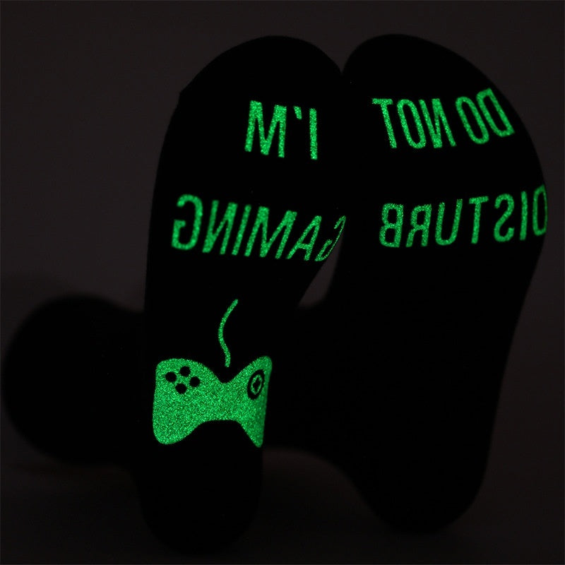 Men's Pure Cotton Letter Printing Tube Socks