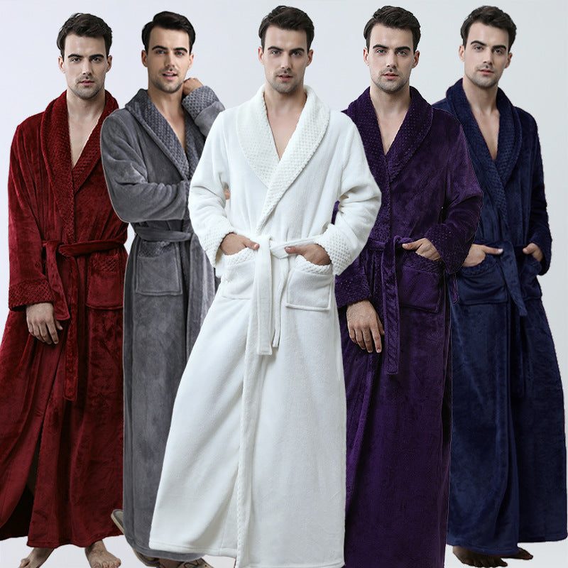 Men's Winter Coral Fleece Pajamas Nightgown