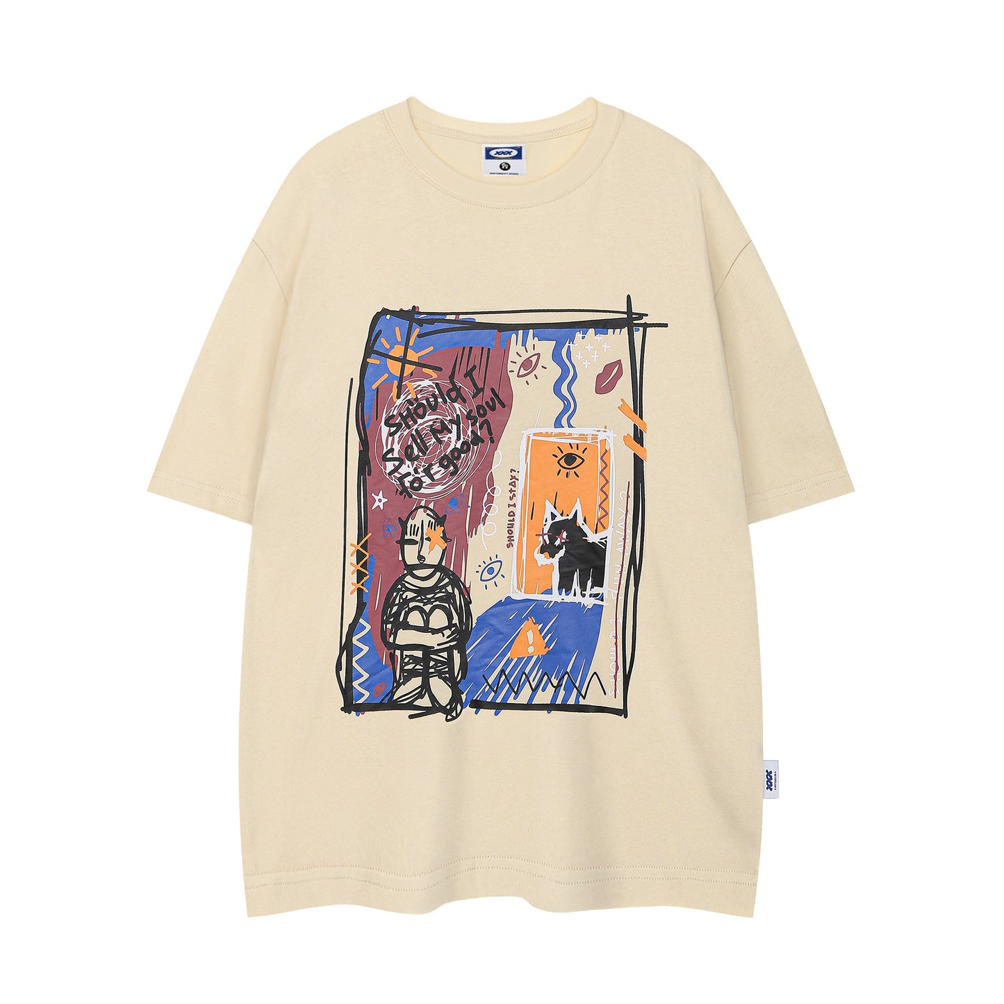 Women's American-style Retro Graffiti Couple Short-sleeved T-shirt