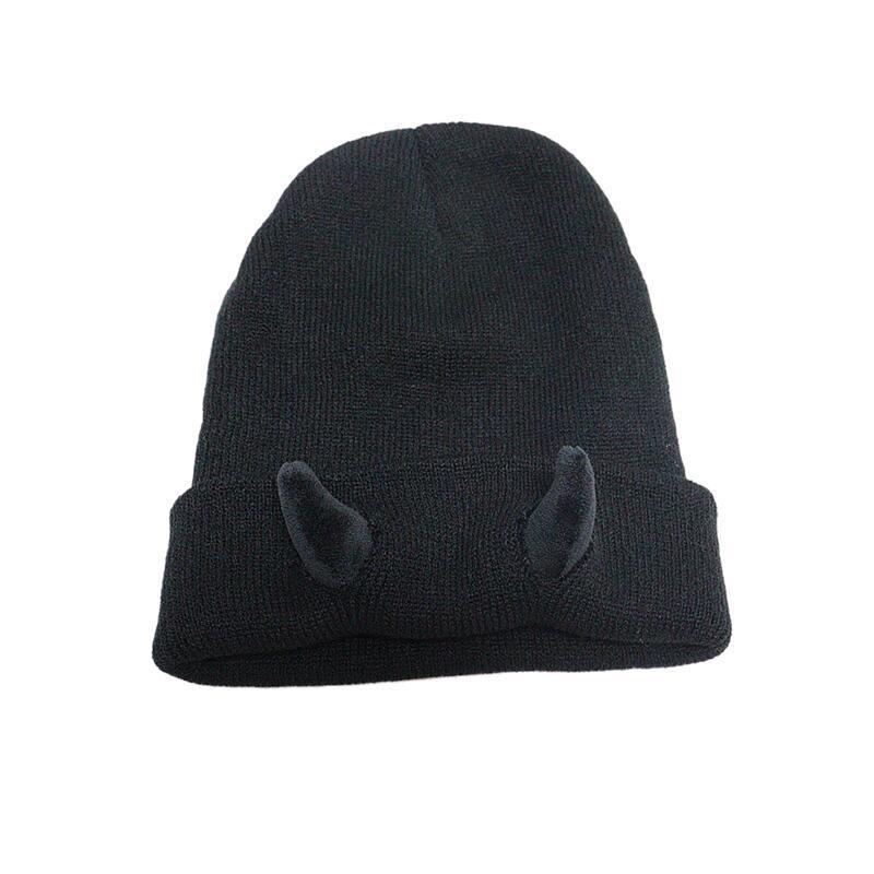 Autumn Winter Devil Horn Knitted Wool Cap