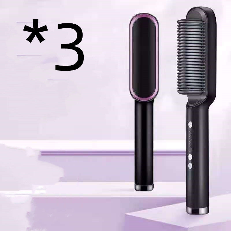 2 In 1 Hair Straightener Hot Comb Curling Brush