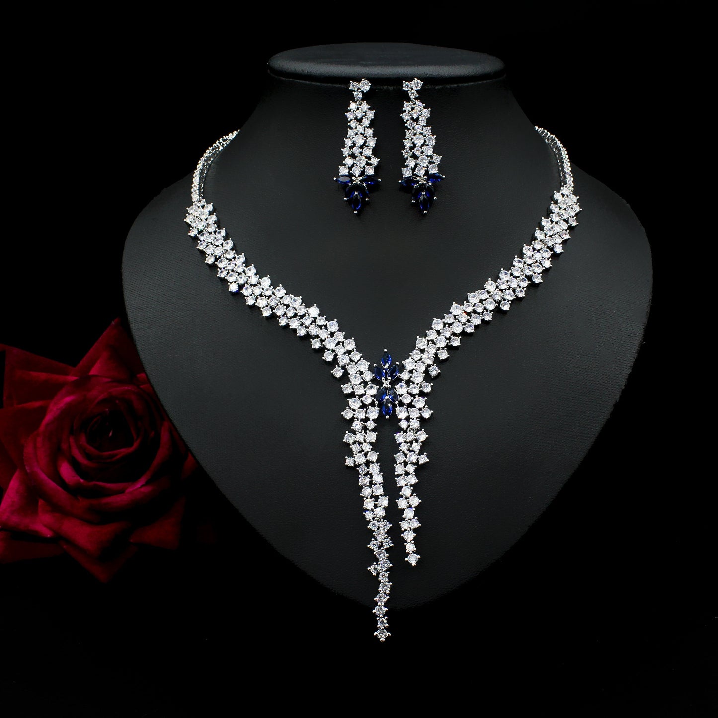 Zircon Earrings and Necklace Set
