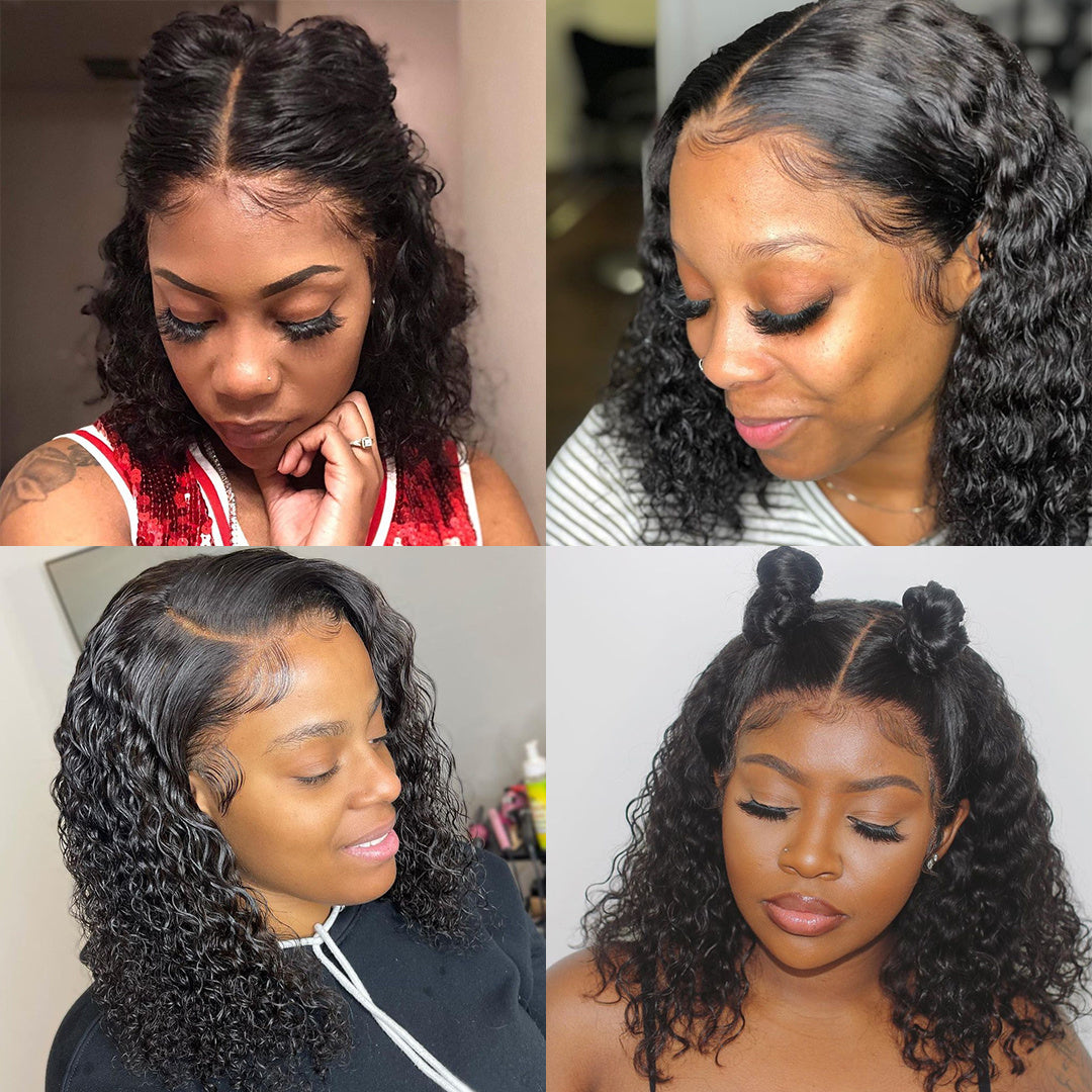 Short Bob Jerry Curly Human Hair Wig