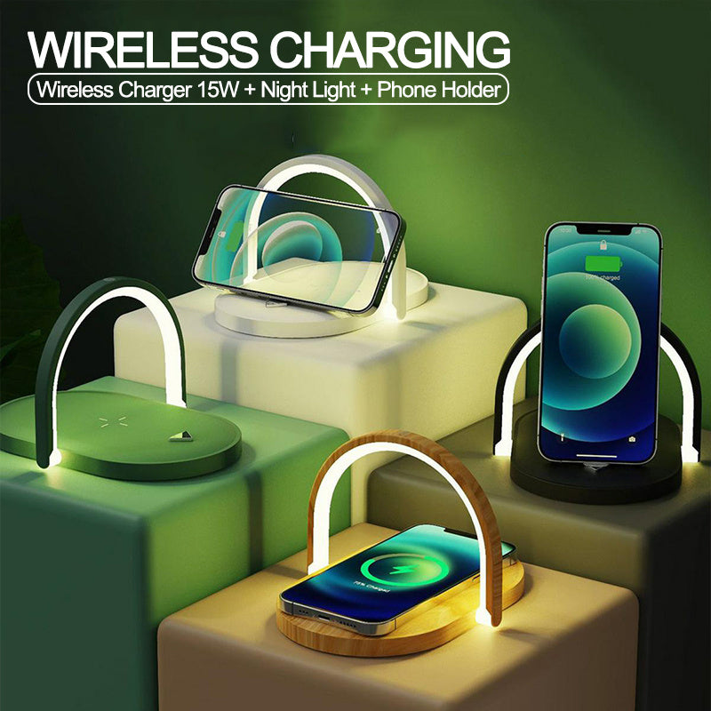 3 In 1 Foldable Wireless Charger Night Light 15W