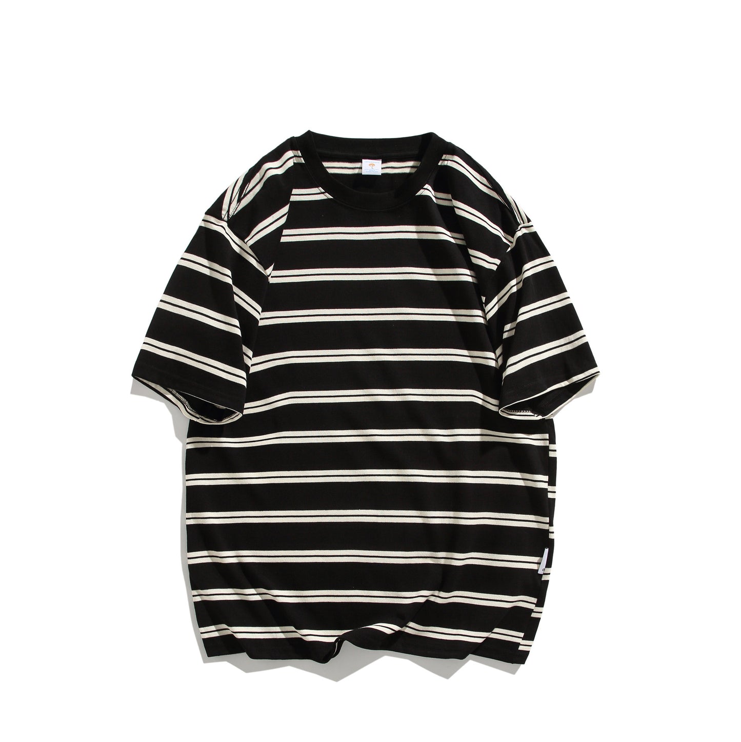 Summer Cotton Round Neck Short Sleeve Shirt