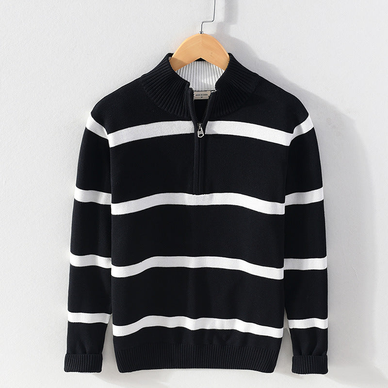 Men's Cotton Wool Turtleneck Half Zipper Sweater