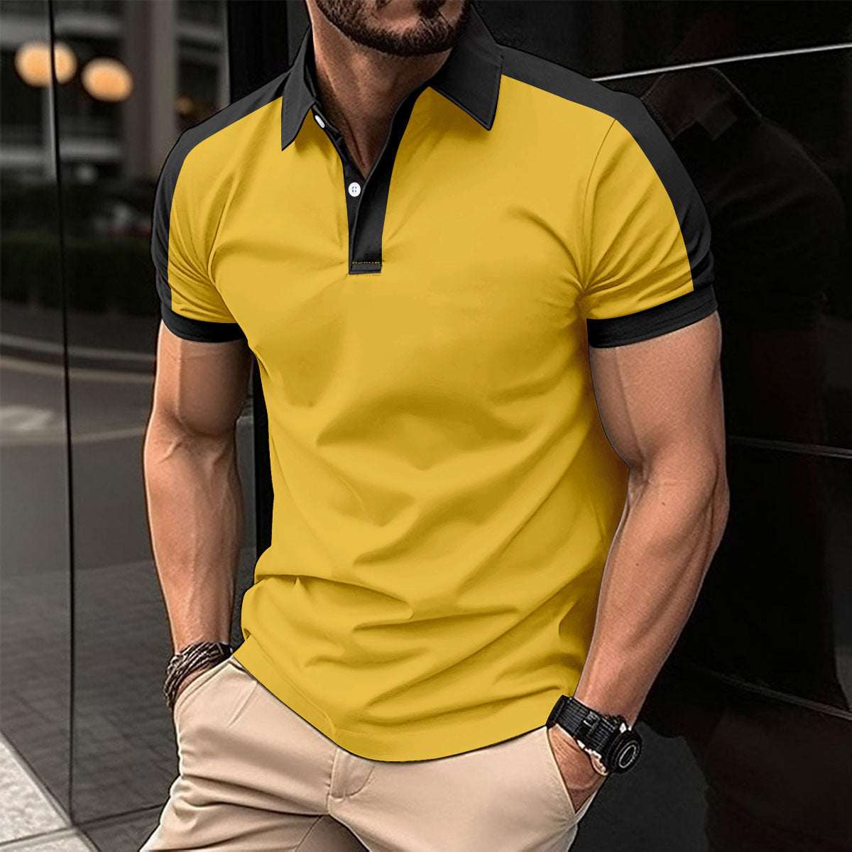 Men's Short Sleeve Casual Business Polo Shirt