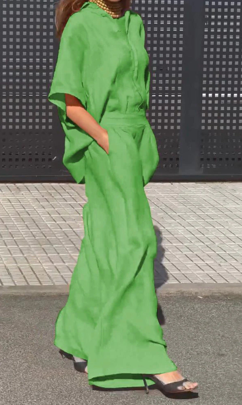 Summer Casual Lapel Pants Suit