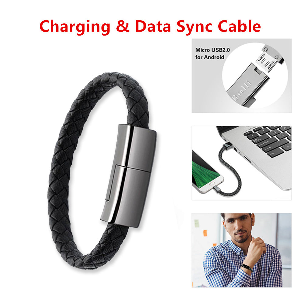 USB Bracelet Charger Cable for iPhone USB C Micro