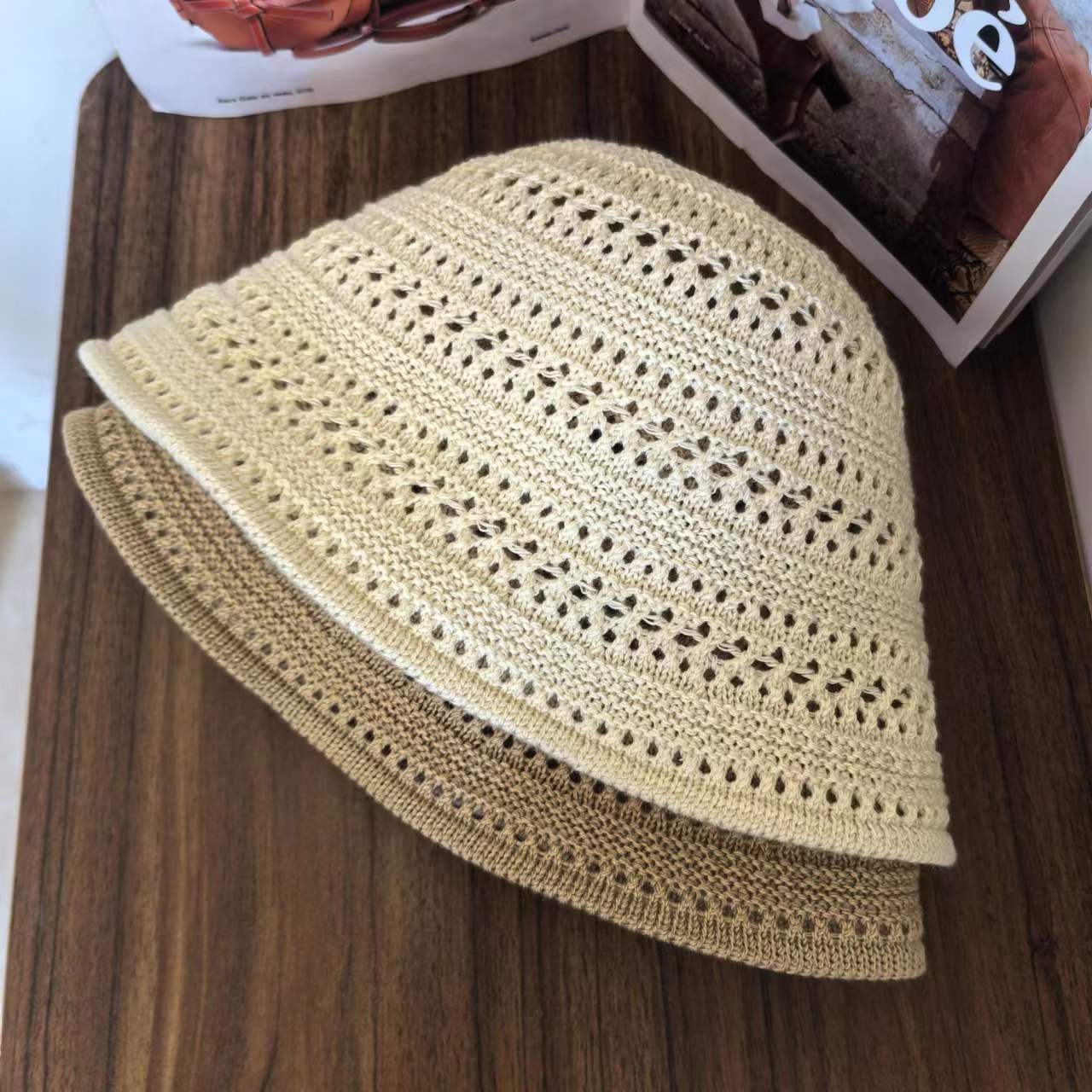 Women's Korean-style Sun Hat Knitted Hollow-out