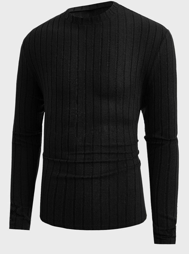Casual Solid Color Round Neck Long Sleeve T-shirt