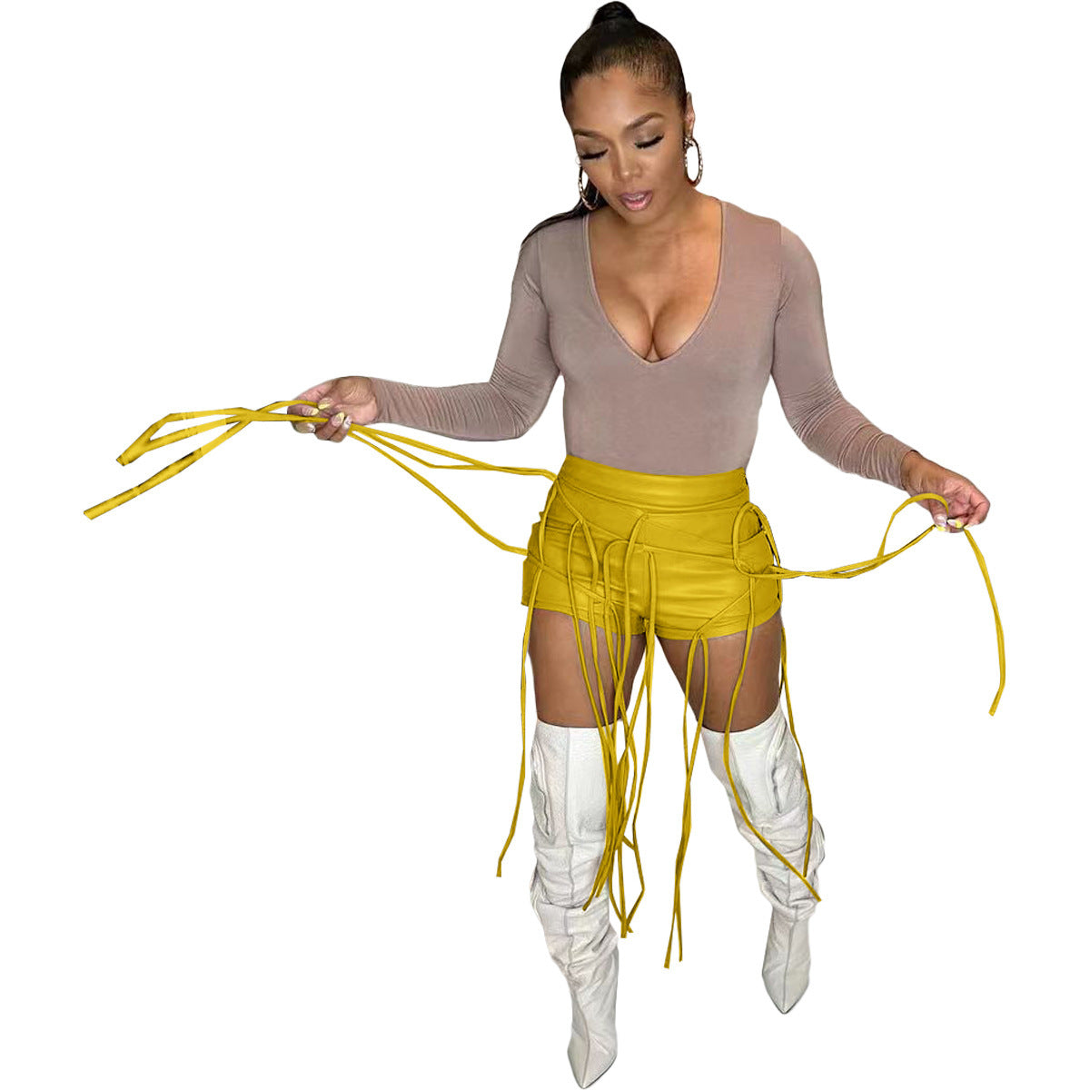 Women's Casual Cool Rope Decorative Shorts