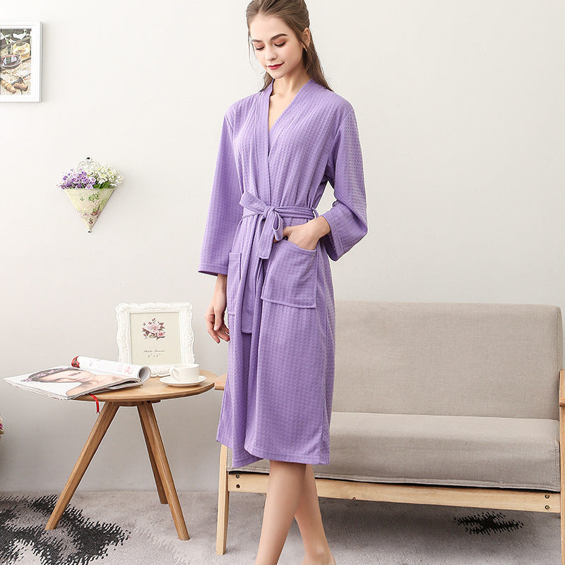 Women's Thin Couple Three Quarter Sleeve Robe
