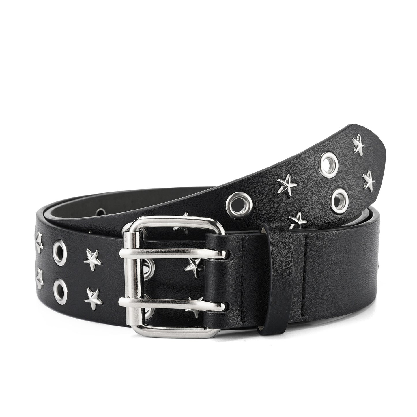 Punk Double Row Pin Buckle Denim Men's Belt