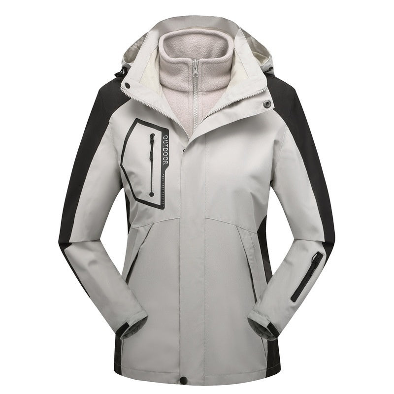 Winter Outdoors Three-in-one Coat Warm-keeping Cotton Clothing Shell Jacket