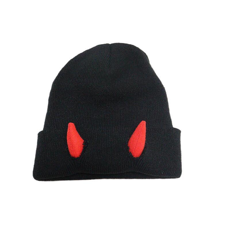 Autumn Winter Devil Horn Knitted Wool Cap