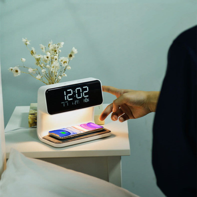 3-in-1 Bedside Lamp Wireless Charging Alarm Clock