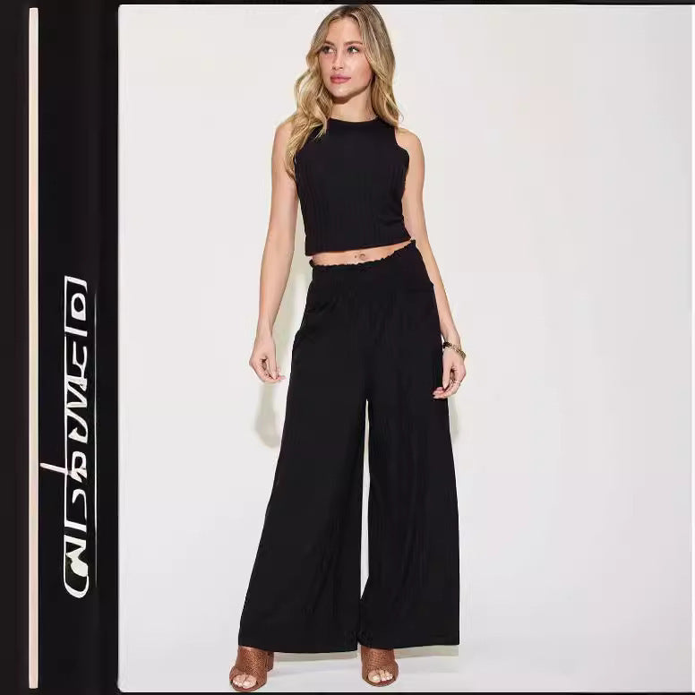 Outstation Fashion Casual Vest Wide Leg Pants Suit