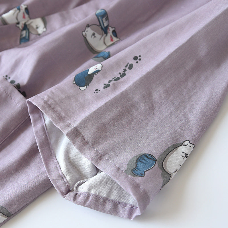 Couples Loose Cotton Thin Homewear Set