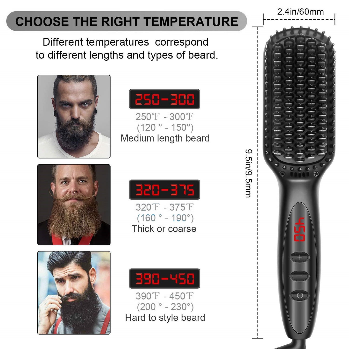 2-In-1 Ionic Hair Straightener Beard Comb