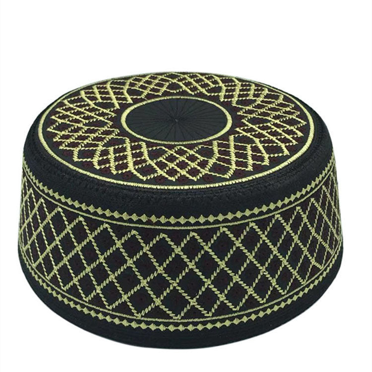 Muslim Cotton Embroidery Islamic Men Prayer Caps