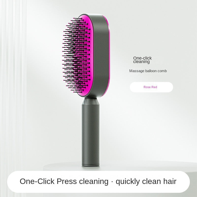 3D Air Cushion Massager Hairbrush with Self-Cleaning Feature