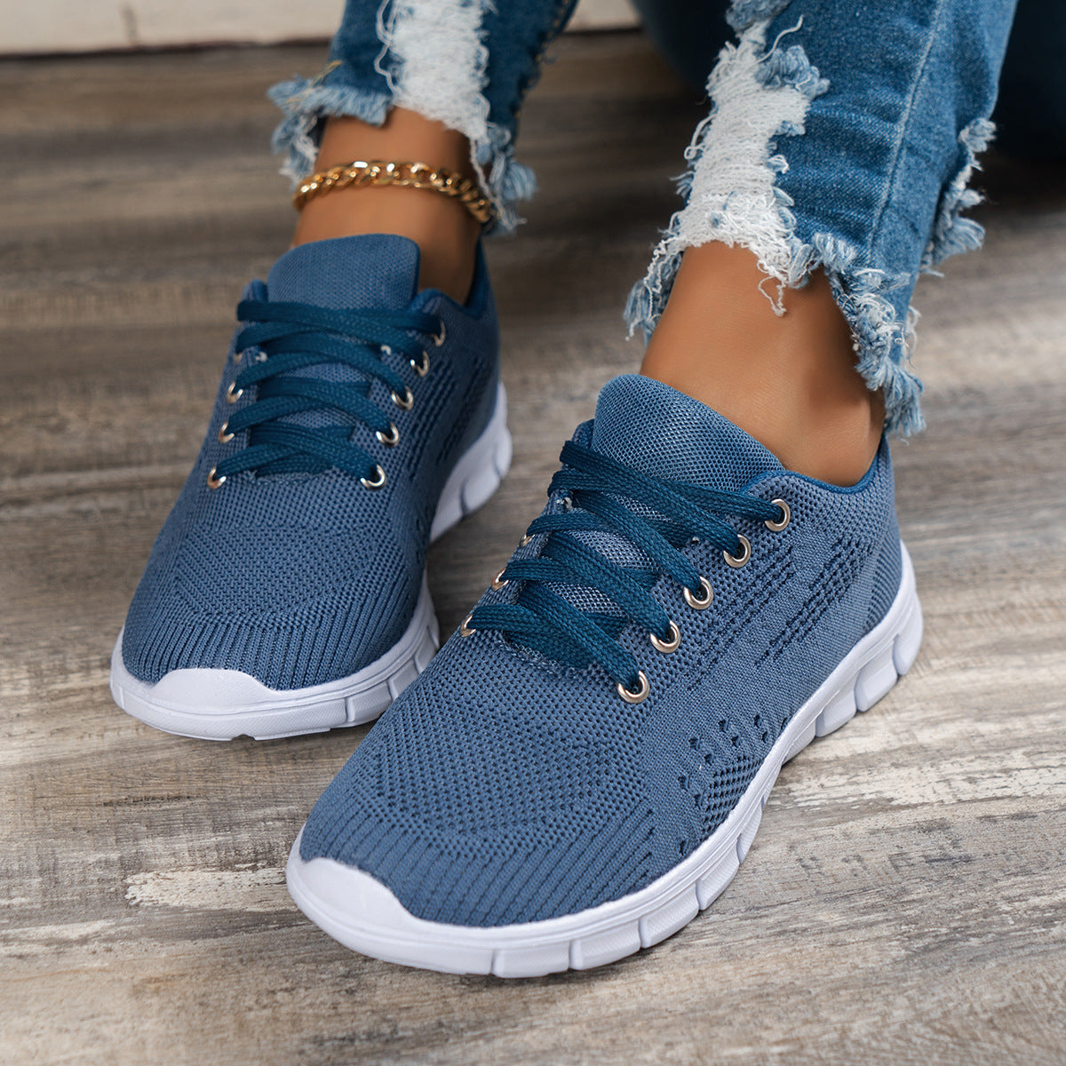Blue Fashion Soft Bottom Running Shoes
