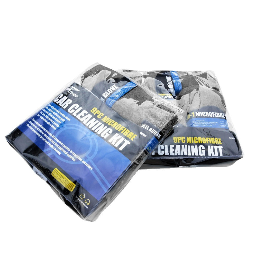 Car Cleaning Cloth Wax Sponge Wheel Brush Set