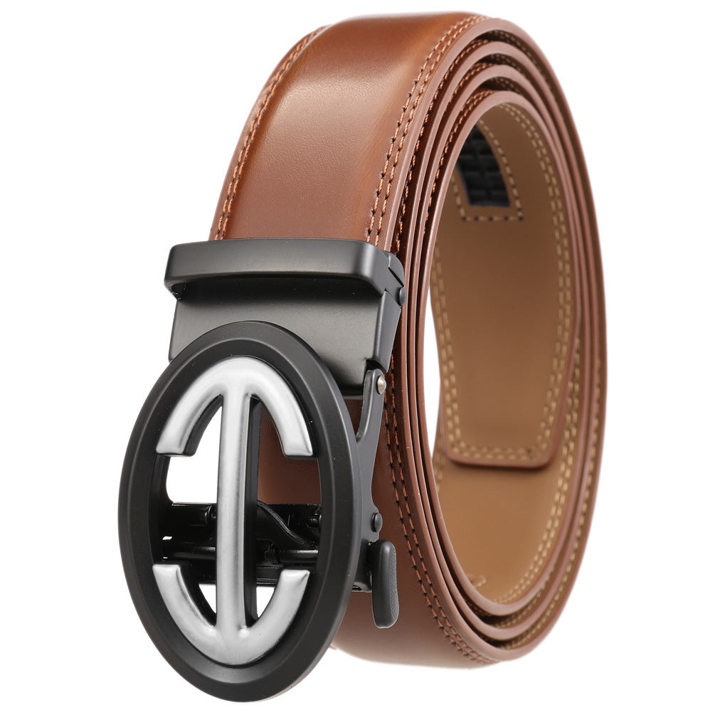 Automatic Alloy Buckle Men's Cowhide Belt
