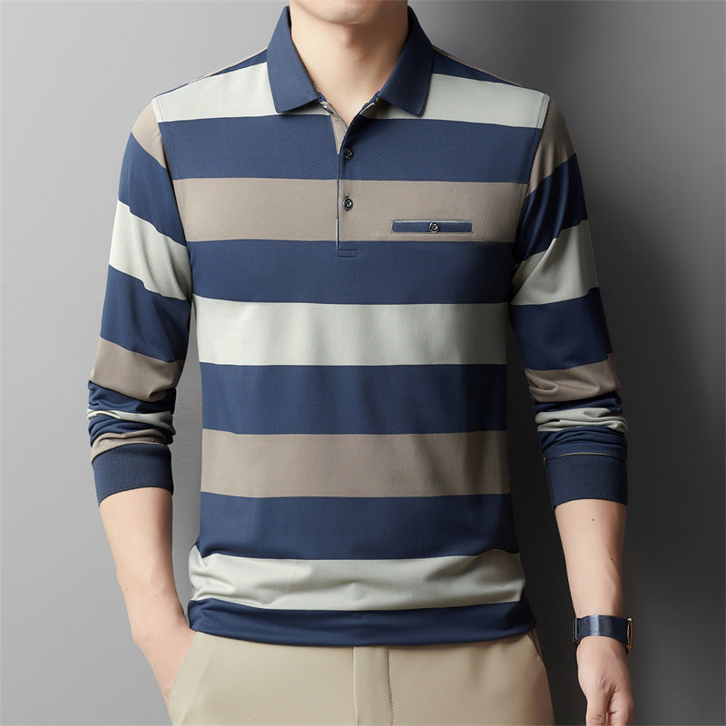 Fashion Colorblock Striped Long Sleeve T-shirt