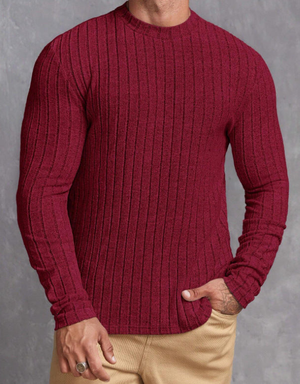 Casual Solid Color Round Neck Long Sleeve T-shirt