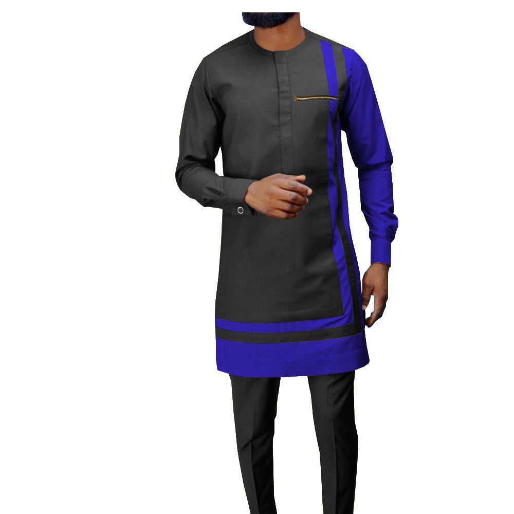African Ethnic Printing Batik Cotton Casual Suit