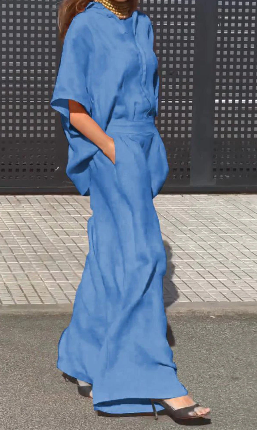 Summer Casual Lapel Pants Suit
