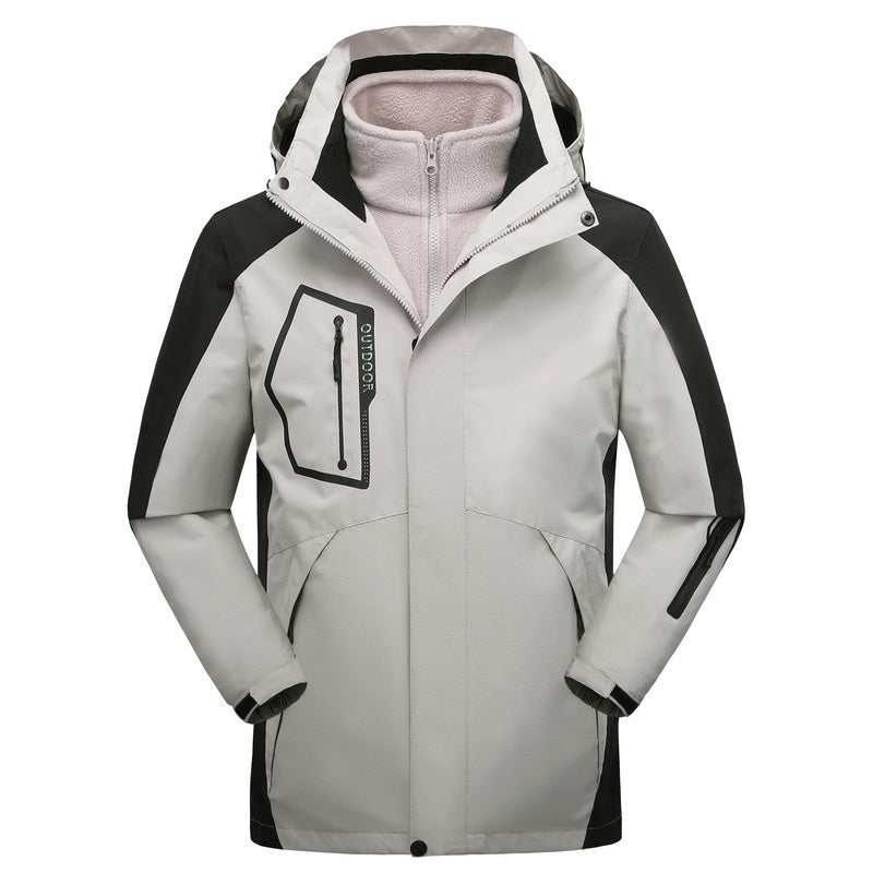 Winter Outdoors Three-in-one Coat Warm-keeping Cotton Clothing Shell Jacket