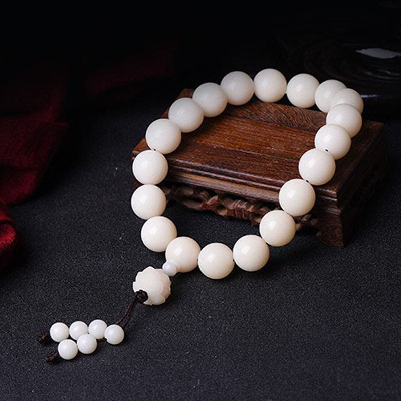 White Jade Bodhi Beads Rosary