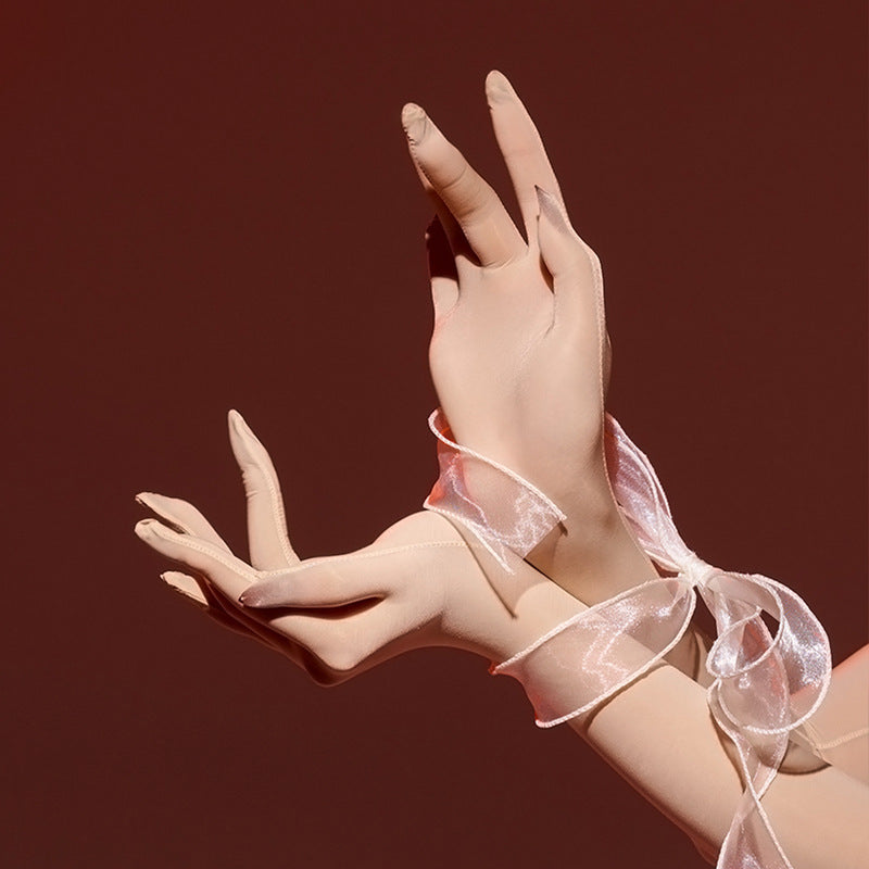 Ultra-thin Five-finger Stockings Gloves Silky