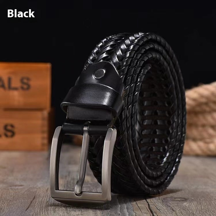 Leather Pin Buckle Handmade Couple's Casual Belt