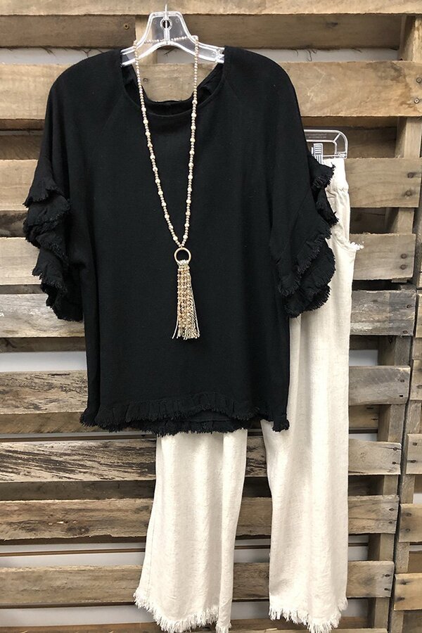 European And American Loose Plus Size Ruffle Sleeve T-shirt Top