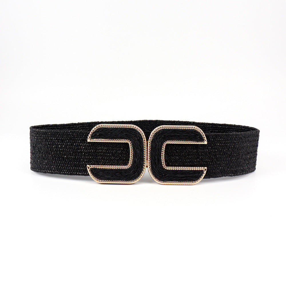 Women's Niche Straw Elastic Waistband