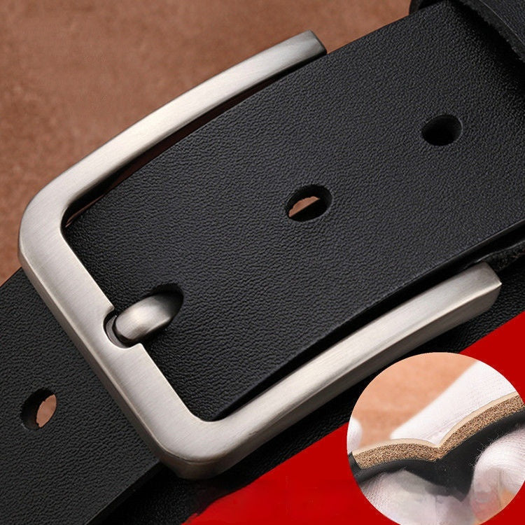 Cowhide Pin Buckle Men's Single-layer Leather Belt